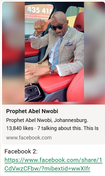 Prophet Abel Nwobi on Facebook